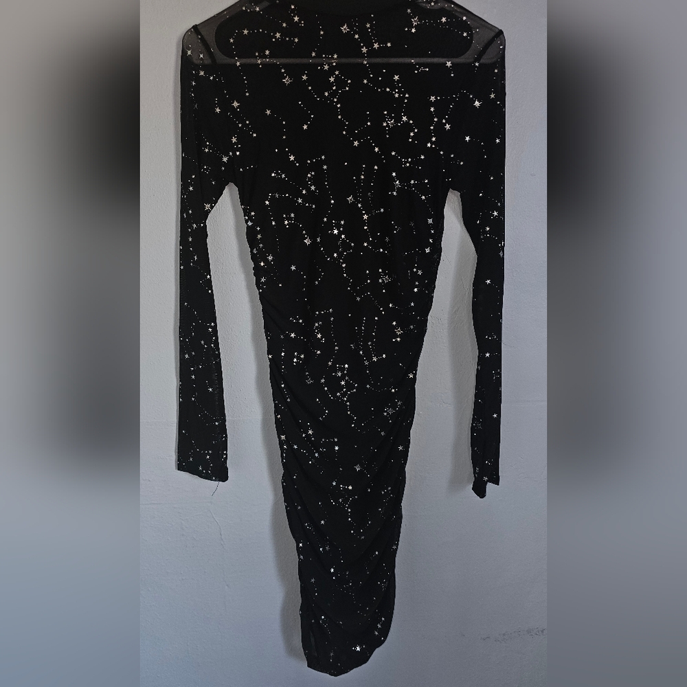 Black Starry Long Sleeve Dress